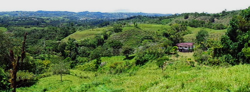 House and rolling hills