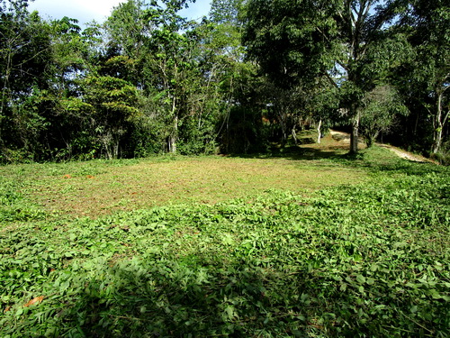 Looking back at entrance to lot