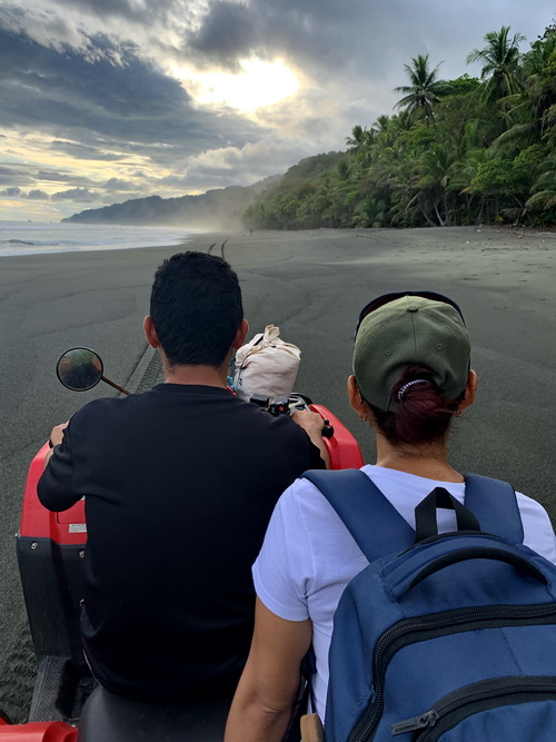 From Carate airstrip its 2.5 kms along the beach