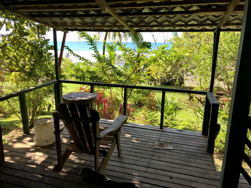 Sitting area from small wooden house