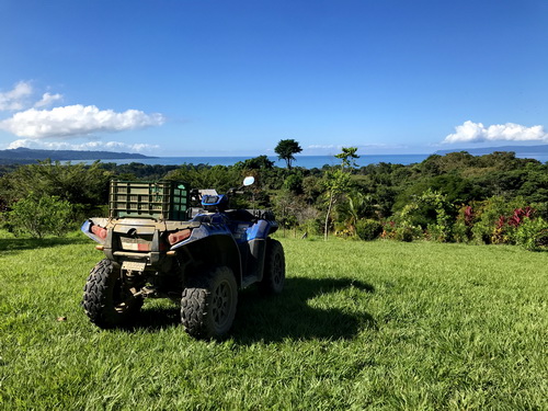 owners ATV perfect for surfing runs down to the beach